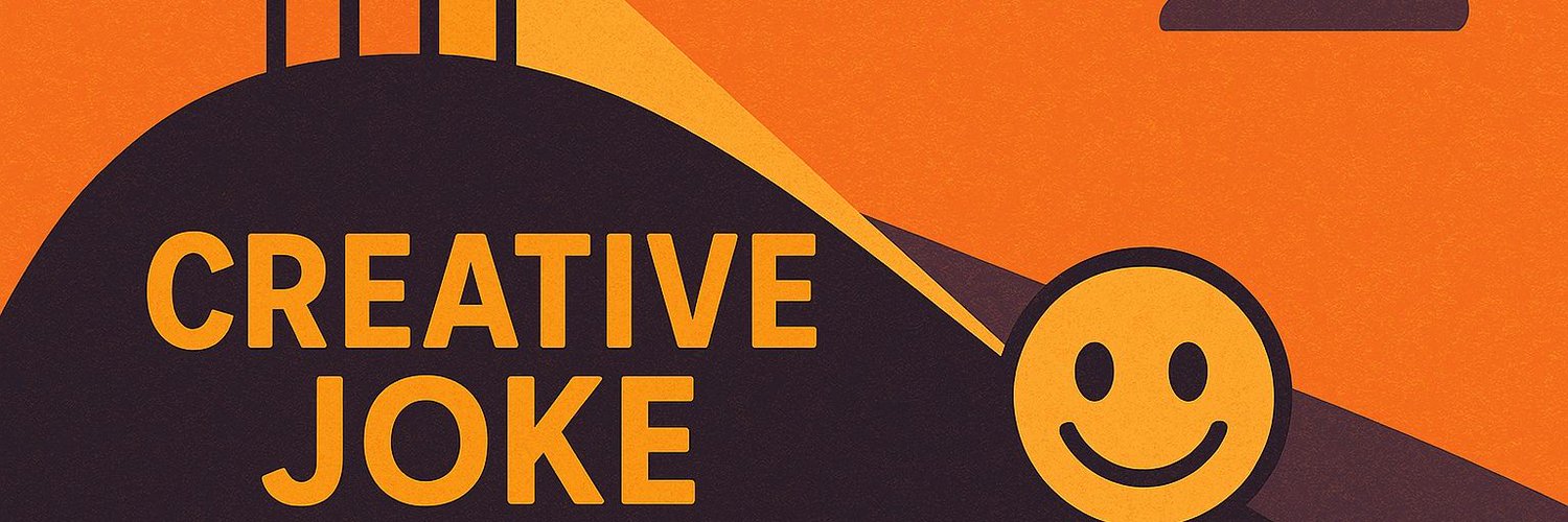 CREATIVE JOKE — orange banner with a yellow smile